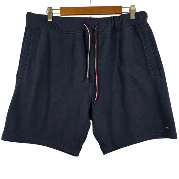 M Tommy Hilfiger Men's Navy Sweat Shorts Size L Loungewear Casual Preppy Logo - Picture 1 of 9